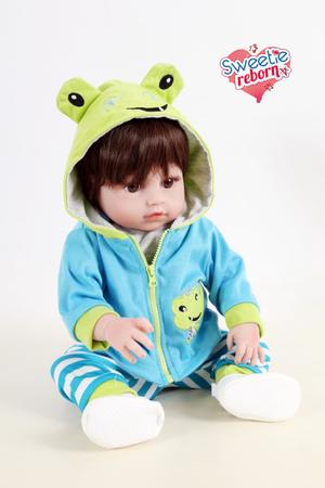 Bebe Reborn Girafinha Silicone-Doll 48cm - Escorrega o Preço