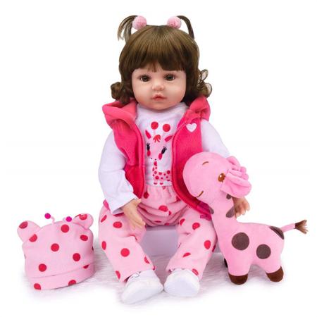 Boneca Bebê Reborn Girafinha Realista Brastoy Silicone Conjunto de Roupa  Chupeta Mamadeira e Pelúcia - IG-500 - Boneca Reborn - Magazine Luiza