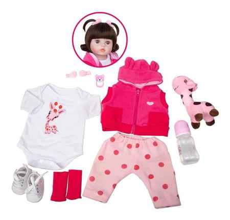 Bebe Reborn Boneca Real 100% Silicone Girafinha Pode Banho no Shoptime