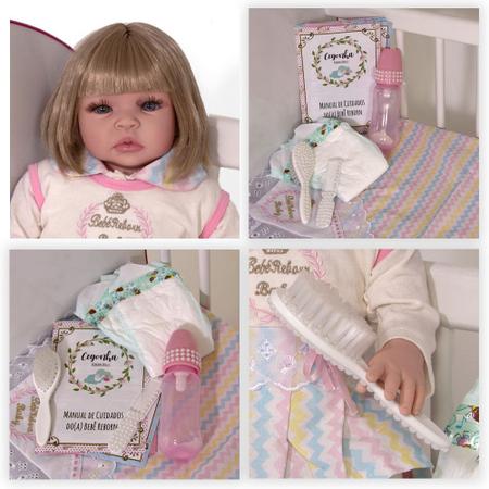 Boneca Reborn Roupa Rosa Menina Silicone + Enxoval Completa - Cegonha Reborn  Dolls - Boneca Reborn - Magazine Luiza