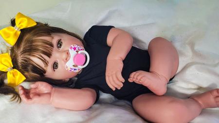 Imagem de Boneca Bebê Reborn Kit Tutti Realista + Enxoval