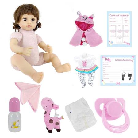 Boneca Bebê Reborn Laura Baby Dream Estrela Brinca, Chora e Ri