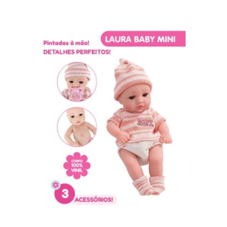 Boneca Bebê Reborn Laura Baby Mini 709-shiny Toys