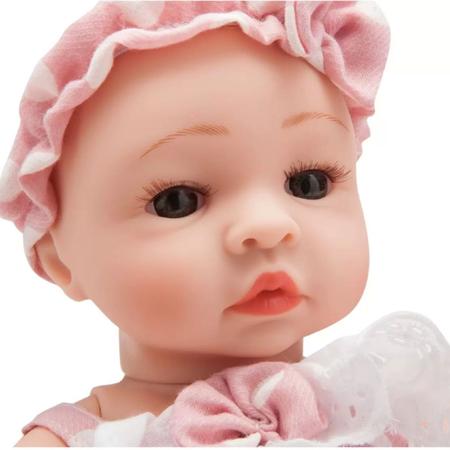 Bebe Reborn Laura Baby Emily 45 cm pode dar banho Corpo 100% Vinil