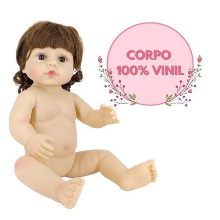 Riachuelo  Boneca Bebê Reborn - Laura Baby - Pérola - Vinil - Shiny Toys