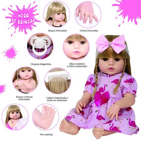 Bebe Reborn Boneca Menina Silicone Realista Com Enxoval - ShopJJ - Bonecas  - Magazine Luiza