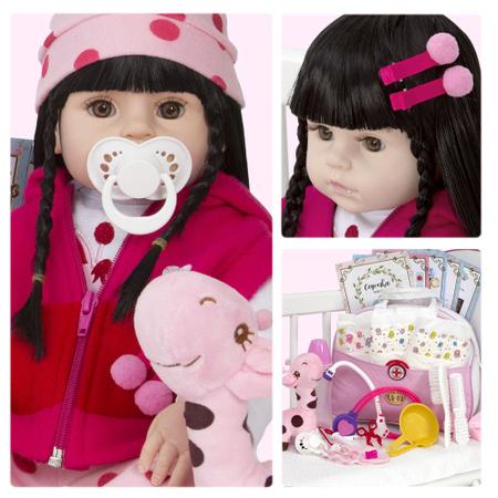 Bebê Reborn Infantil Realista Menina 100% de Silicone 52cm - Cegonha Reborn  Dolls - Boneca Reborn - Magazine Luiza