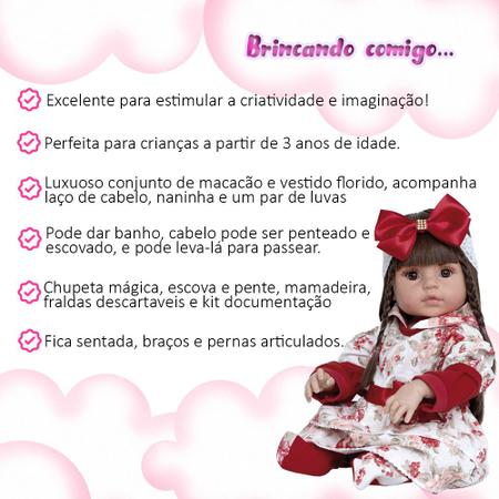 Boneca Bebê Reborn Realista Menina Girafinha com 15 Itens - Chic