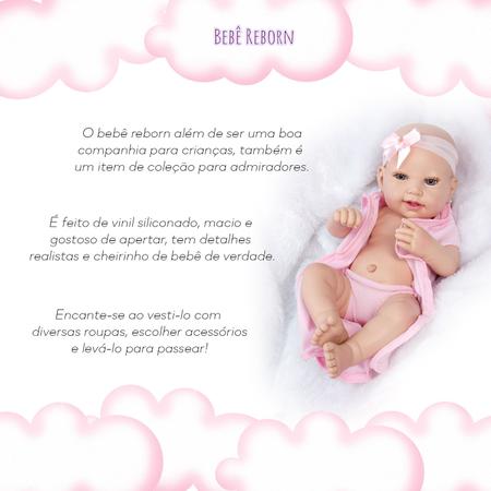 Boneca Estilo Bebê Reborn Menina 100% Silicone 20 Acessórios - Cegonha  Reborn Dolls - Bonecas - Magazine Luiza