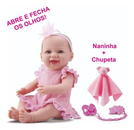 Imagem de Boneca Bebê Reborn Menina Dengo Abre e Fecha os Olhos - Divertoys