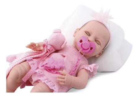 Imagem de Boneca Bebê Reborn Menina Dengo Abre e Fecha os Olhos - Divertoys