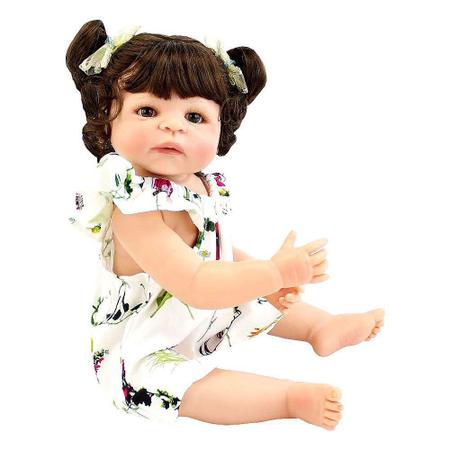 Boneca bebe reborn menina original toda silicone linda 55 cm nova