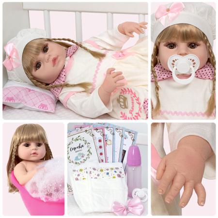 Bebê Reborn Infantil Realista Menina 100% de Silicone 52cm - Cegonha Reborn  Dolls - Boneca Reborn - Magazine Luiza