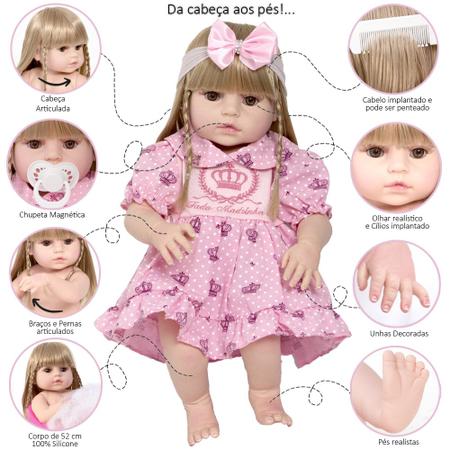 Bebê Reborn Grande Baby Alive 52cm Silicone Realista Loira - Cegonha Reborn  Dolls - Bonecas - Magazine Luiza