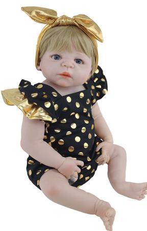 Brastoy Bebê Reborn Boneca Pintada Silicone Realistic Menina Original 55cm