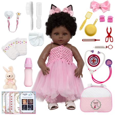 Bebe Reborn Menina Cabelo Cacheado Enxoval Coelhinha Fofa - Cegonha Reborn  Dolls - Bonecas - Magazine Luiza