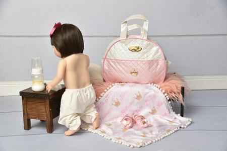 Boneca Bebê Reborn 100% Silicone Pode Tomar Banho Princesa Rosa