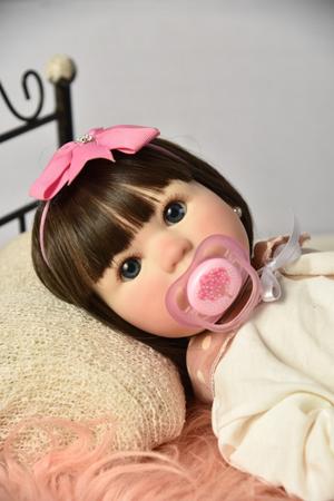 Boneca Bebê Reborn 100% Silicone Pode Tomar Banho Princesa Rosa