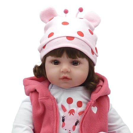 Boneca Bebê Reborn Silicone Menina Unicorn Original 48cm