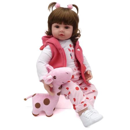 Boneca Bebê Reborn Menina Original Membros De Silicone 48 Cm