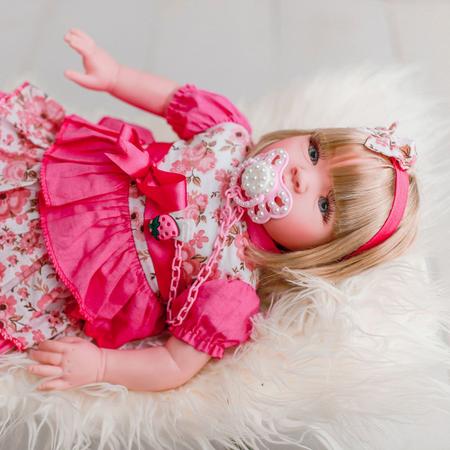 Bebê Reborn Boneca Loira Princesa 55cm Presente Para Criança