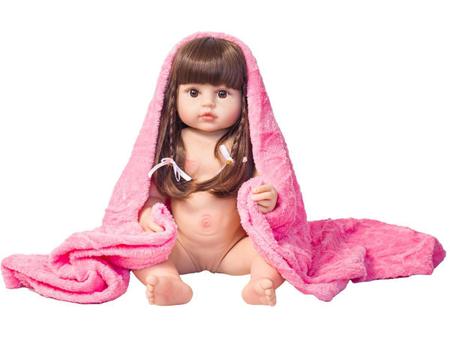 Boneca bebe reborn 100 de silicone 55 cm