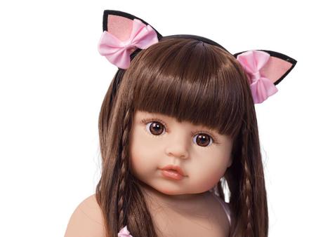 Boneca Bebê Reborn Silicone Menina Rosa - Saia De Gaze 100% Silicone  Original 55cm : : Brinquedos e Jogos