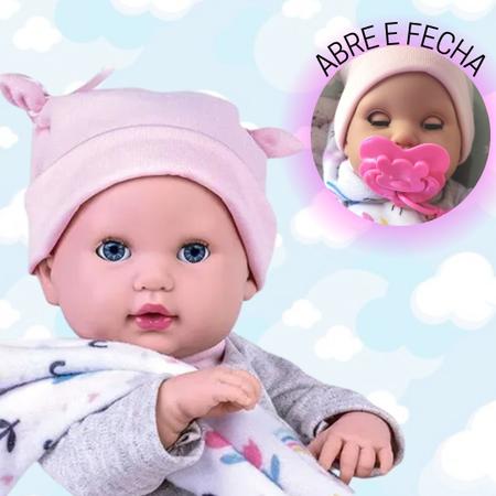 Boneca Bebe Reborn Neném Nanando Abre Fecha Olho