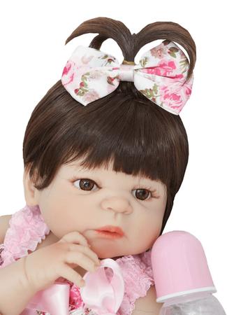 BAOERYAA Bebe Reborn Silicone Realista,bebê Reborn Menina,55cm