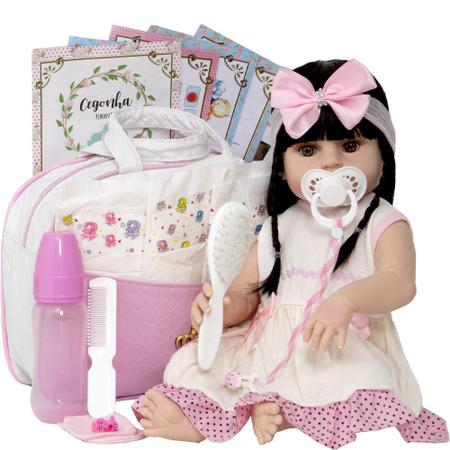 Boneca Bebe Reborn Realista Morena Boneca Kawaii + 23 Itens - Cegonha  Reborn Dolls - Bonecas - Magazine Luiza