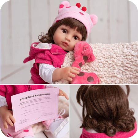 Boneca Reborn Bebe Real Realista Menina Nicole Girafinha 55cm