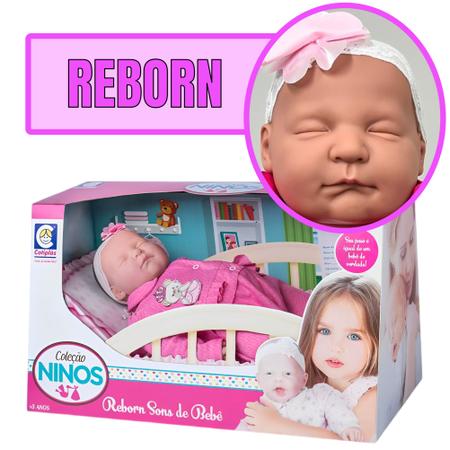 Boneca Baby Ninos Recém Nascida Bebê ReBorn com Acessórios Cotiplás -  Mercadao do Real