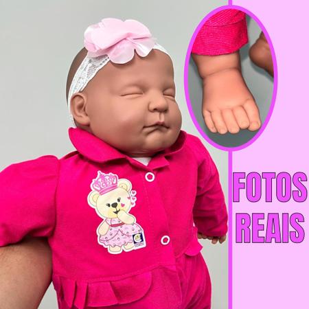 Boneca Bebe Reborn Menina Banho Silicone Fofa Presente