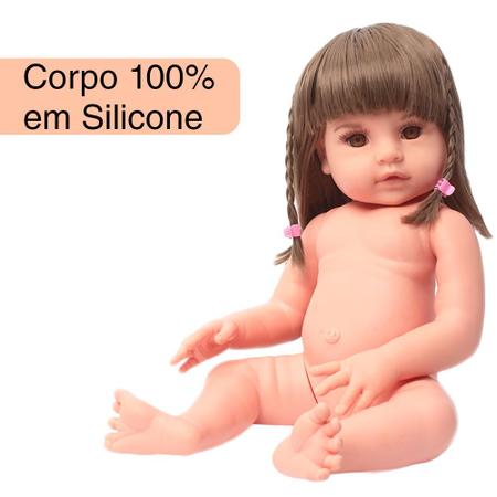 Boneca Bebê Reborn Girafinha Menina De Pano Olhos Castanhos - USA