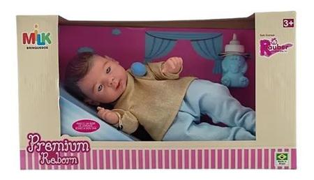 Bonecas Bebê Reborn Menino 48cm Enraizado Fibra De Cabelo 100% Silicone  Pode Tomar Banho