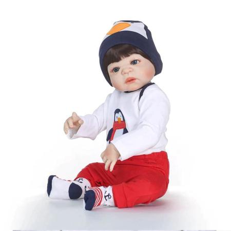 Bebê Lucas de Macacão (Bebe Reborn Menino de Silicone) – Bebe