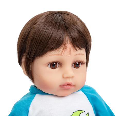 boneca bebe reborn menino realista corpo todo de silicone