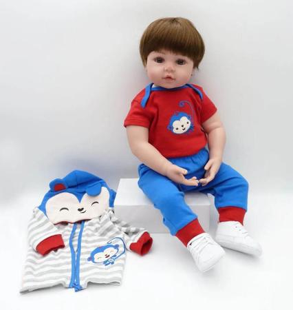 Boneca Bebê Reborn Menino Corpo De Silicone Macio no Shoptime