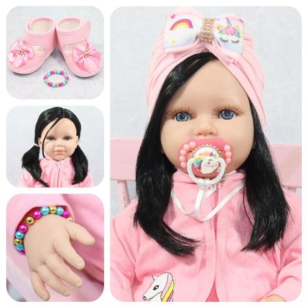 boneca bebe reborn morena 48cm full silicone - dominio imports - Boneca  Reborn - Magazine Luiza