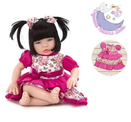 Boneca Bebê Reborn Morena De Luxo Cegonha Dolls 23 Itens - Chic Outlet -  Economize com estilo!