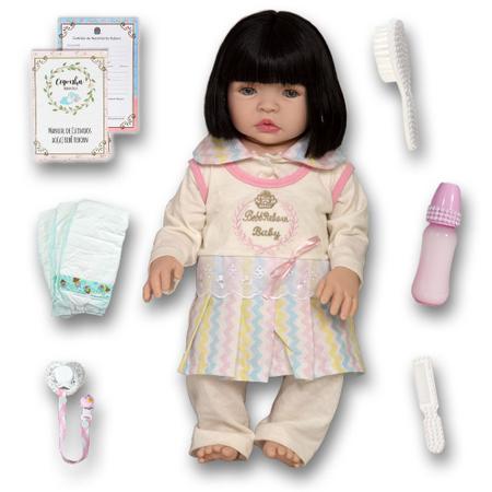 Bebê Boneca Reborn Morena Completa Com Vários Itens Enxoval - Cegonha Reborn Dolls - Boneca Reborn - Magazine Luiza
