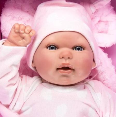 Boneca Bebê Reborn Olho Aberto Baby Brink Roupa Rosa Rosa - Tio Gêra