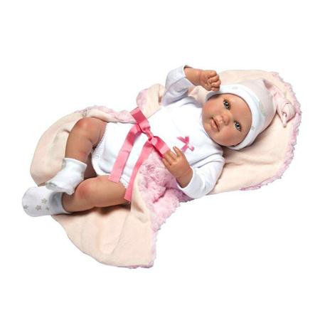 Boneca Bebê Reborn Olho Aberto Baby Brink Roupa Rosa Rosa - Tio Gêra