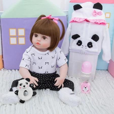 Boneca Bebê Reborn Realista Brastoy Silicone Conjunto de Roupa Chupeta  Mamadeira e Pelúcia - Boneca Reborn - Magazine Luiza