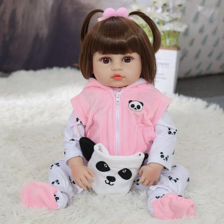 Bebê Boneca Reborn 46cm Super Realista Real Roupa Estilo Urso Panda Baby  Lol Promoção - Urso de Pelúcia Gigante Panda Loja Online - Oficial Curitiba