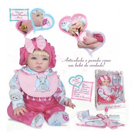 Boneca bebe reborn brianna realista de silicone 48cm sidnyl