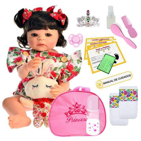 Boneca bebe reborn princesa original realista silicone 55 cm nova baby