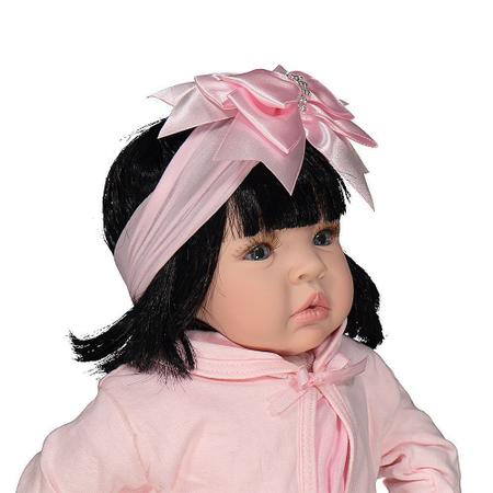 Boneca Bebê Reborn Morena 53cm Silicone Real Princesa com Bolsa