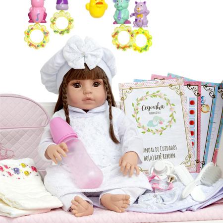 Boneca Bebe Reborn Ursa Charme Branco Cegonha Reborn Dolls - USA Magazine