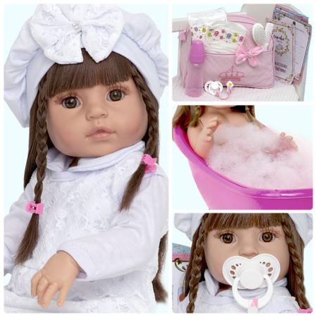 Boneca Bebê Reborn Realista Girafinha 100% Silicone 14 Itens